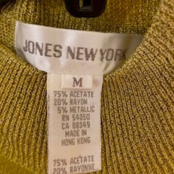 Jones New York Gold Metallic Sleeveless Mock Turtleneck  Size ~ Medium ~ - Picture 5 of 5